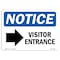 Signmission OSHA Notice Sign, 3.5" Height, 5" Width, Visitor Entrance (Right Arrow) Sign With Symbol, Landscape OS-NS-D-35-L-18880 - alternate 1